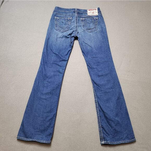 True Religion Tori Super T jeans Bootcut / Flare Thick Stitching Sz 31 USA Made - Picture 1 of 16